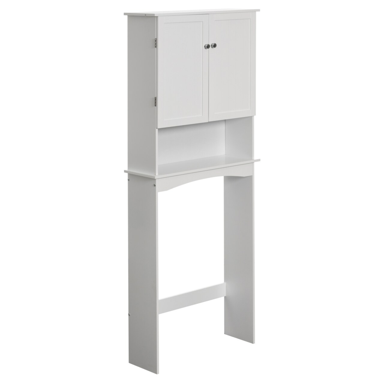 White Over The Toilet Bathroom Cabinet Organizer 25 Inch Adjustable Shelves